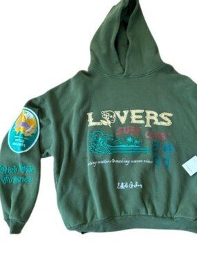 Lifted Anchors NWT Lovers Surf Club High Tide Green Hoodie Oversized XL